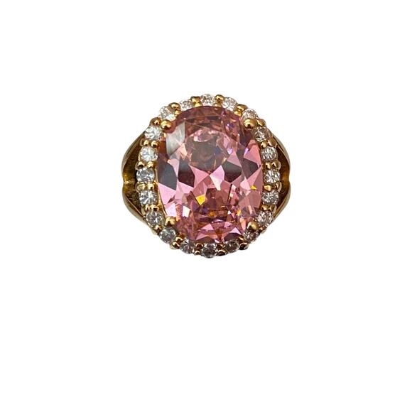 Jacqueline Kennedy JBK Pink & White Cubic Zirconia Replica size 7 - Picture 1 of 5